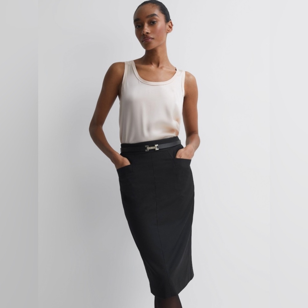 Reiss Black Tailored Pencil Skirt NEW without Tags